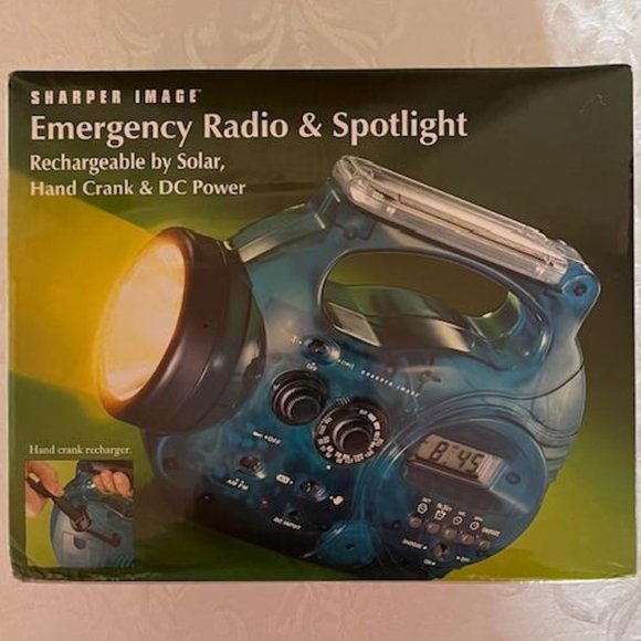 Sharper Image Emergency Radio & Spotlight with Hand Crank - Picture 3 of 11